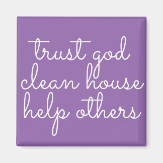 Trust God Clean House Help Others - 12 Step Addict Magnet