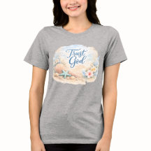 "Trust God" Coastal Beach Watercolor Christian