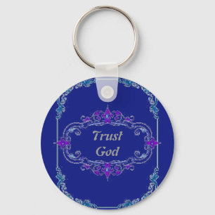 Trust God Floral Keychain