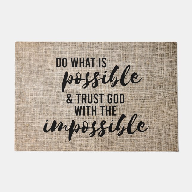 Trust God Inspiring Christian Doormat (Front)