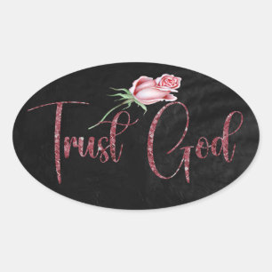 Trust God Oval Sticker