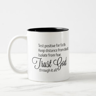 Trust God Script Typography Two-Tone Coffee Mug