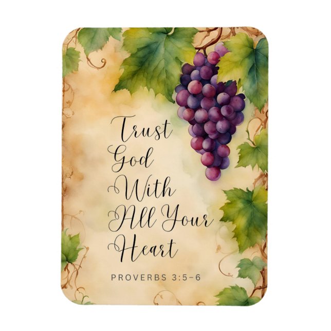 Trust God With All Your Heart Proverbs 3:5-6 Magnet (Vertical)