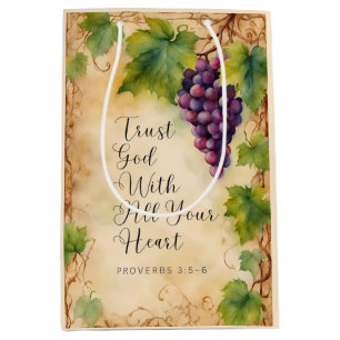 Trust God With All Your Heart Proverbs 3:5-6 Medium Gift Bag