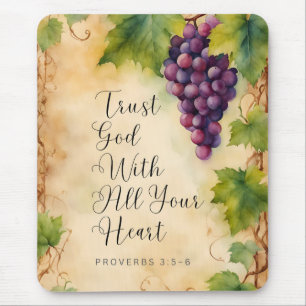 Trust God With All Your Heart Proverbs 3:5-6 Mouse Pad