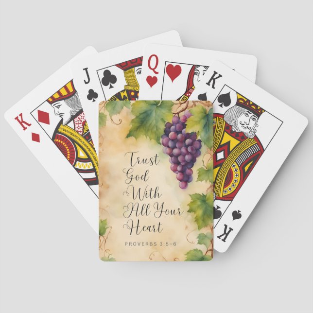 Trust God With All Your Heart Proverbs 3:5-6 Playing Cards (Back)