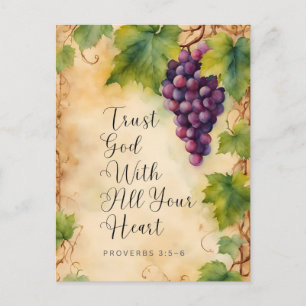 Trust God With All Your Heart Proverbs 3:5-6 Postcard