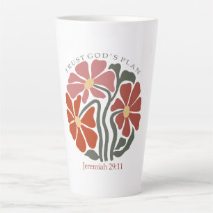 Trust gods plan Bible Verse Wildflower  Latte Mug