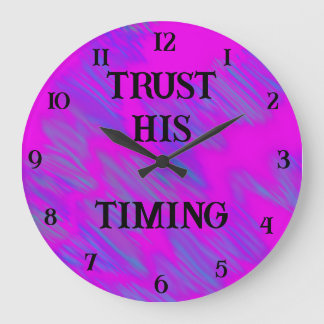 Trust His Timing Christian Inspirational Decor Large Clock