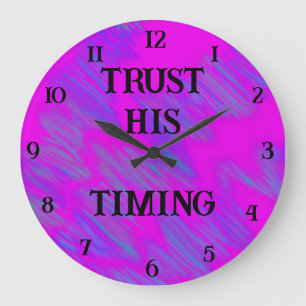 Trust His Timing Christian Large Wall Clock