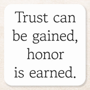 Trust & Honour Paper Coaster