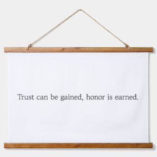 Trust & Honour Wood Topped Wall Tapestry