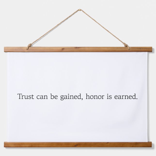 Trust & Honour Wood Topped Wall Tapestry (Front)