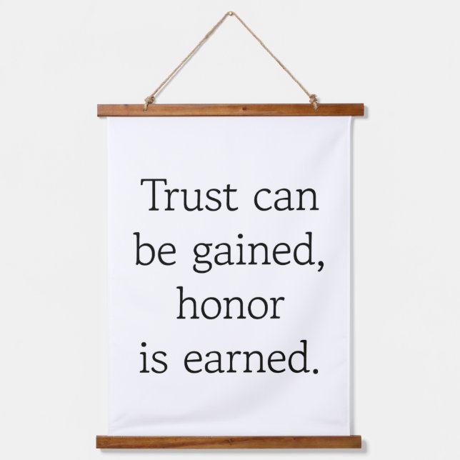 Trust & Honour Wood Topped Wall Tapestry (Front)