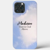 Trust in God Blue Sky Custom Name Inspirational