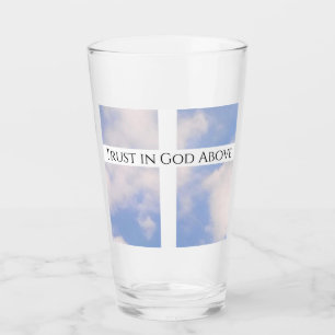 Trust in God Cross White and Blue Easter Glass