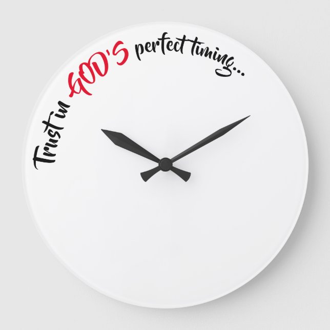 TRUST IN GOD'S PERFECT TIMING FAITH WALL CLOCK (Front)