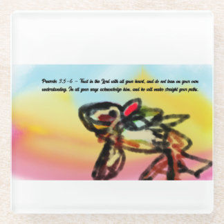 Trust in jesus glass coaster