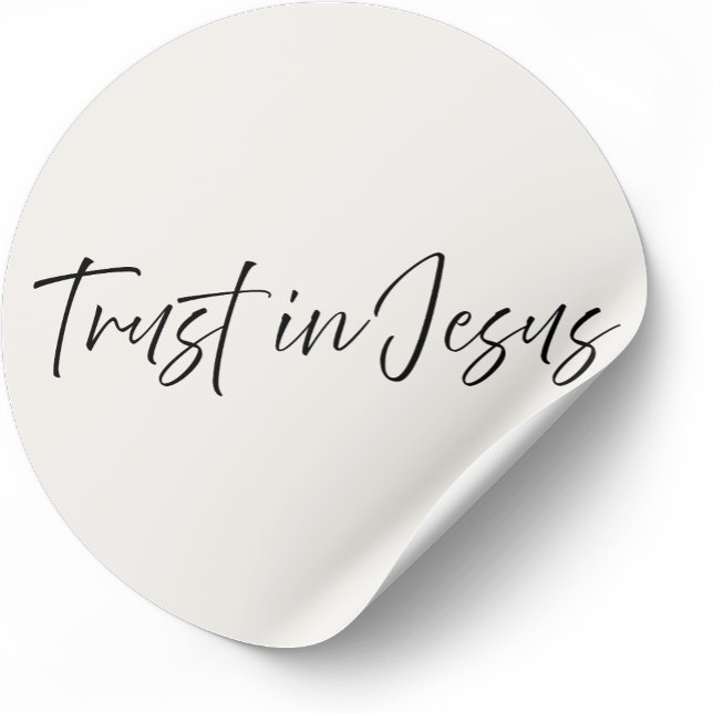 Trust in Jesus – Minimal Christian Sticker  (Minimalist Christian sticker with faith-based message)