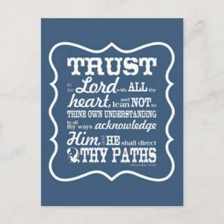 Trust in the Lord -- Blue Postcard