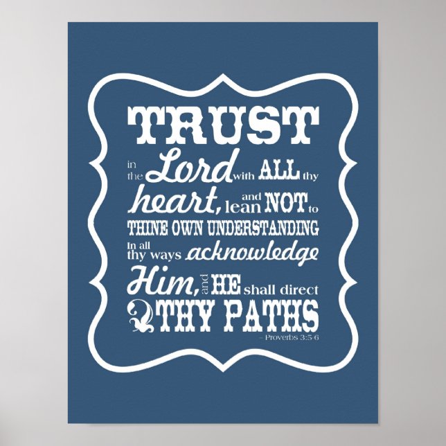Trust in the Lord -- Blue Poster (Front)