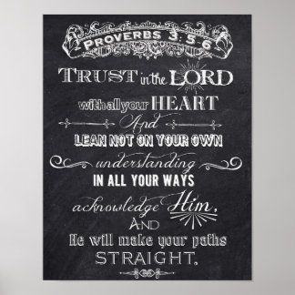 Trust In The Lord Chalkboard Digital Art Poster