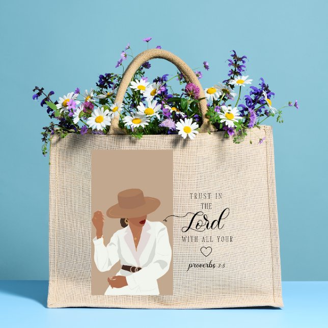 Trust in the Lord Christian Woman Large Tote Bag (Creator Uploaded)