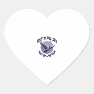 Trust in the Lord Dove Christian T-Shirt Design_1 Heart Sticker