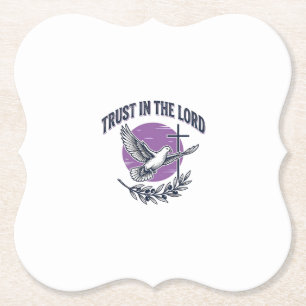 Trust in the Lord Dove Christian T-Shirt Design (2 Paper Coaster