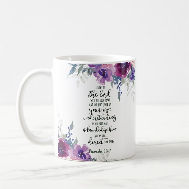 Trust in the Lord floral   Coffee Mug (Left)