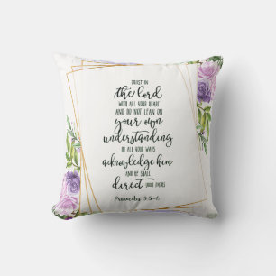 Trust in the Lord floral Cushion