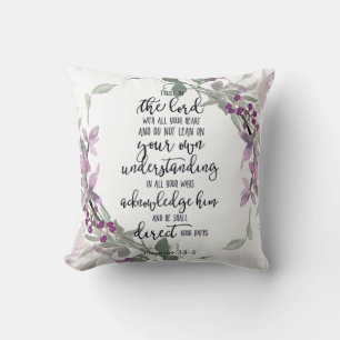 Trust in the Lord floral Cushion