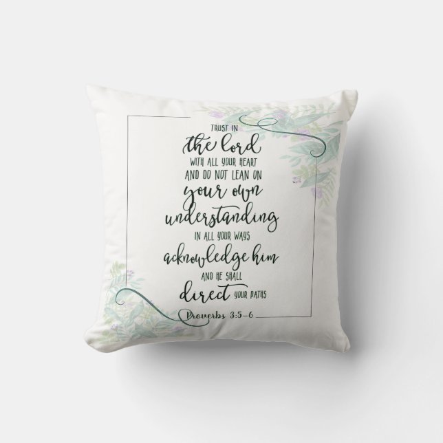 Trust in the Lord floral   Cushion (Front)