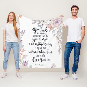 Trust in the Lord floral  Fleece Blanket