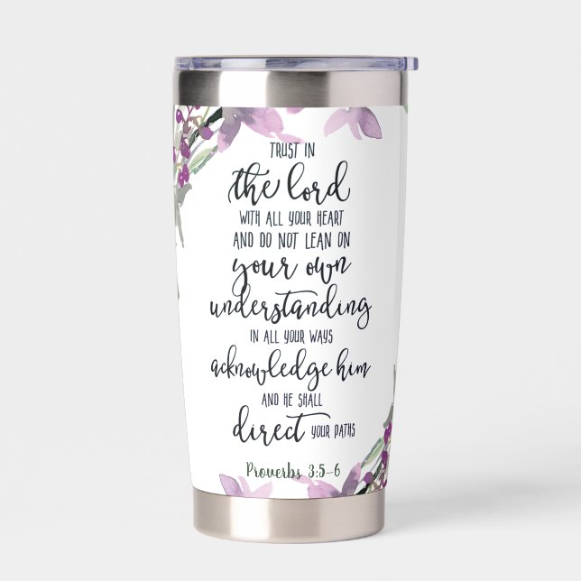 Trust in the Lord floral  Insulated Tumbler (Left)
