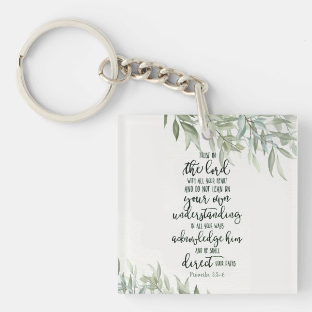 Trust in the Lord floral  Key Ring (Front)