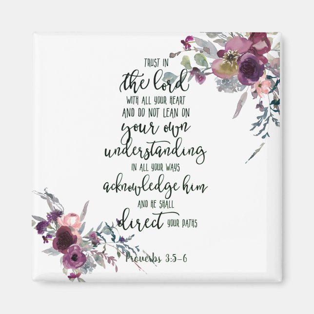 Trust in the Lord floral   Magnet (Front)