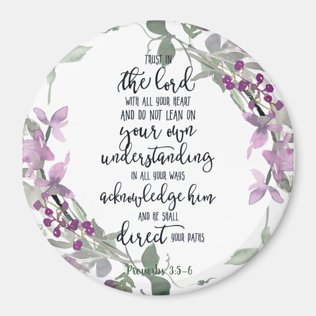 Trust in the Lord floral  Magnet (Front)