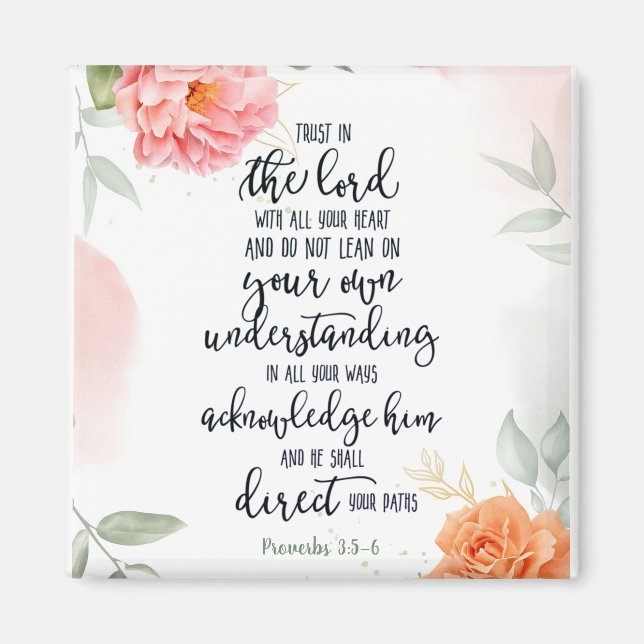 Trust in the Lord floral  Magnet (Front)