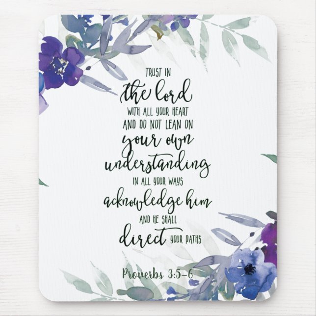 Trust in the Lord floral   Mouse Pad (Front)