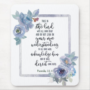 Trust in the Lord floral Mouse Pad