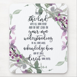 Trust in the Lord floral  Mouse Pad