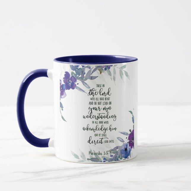 Trust in the Lord floral   Mug (Left)