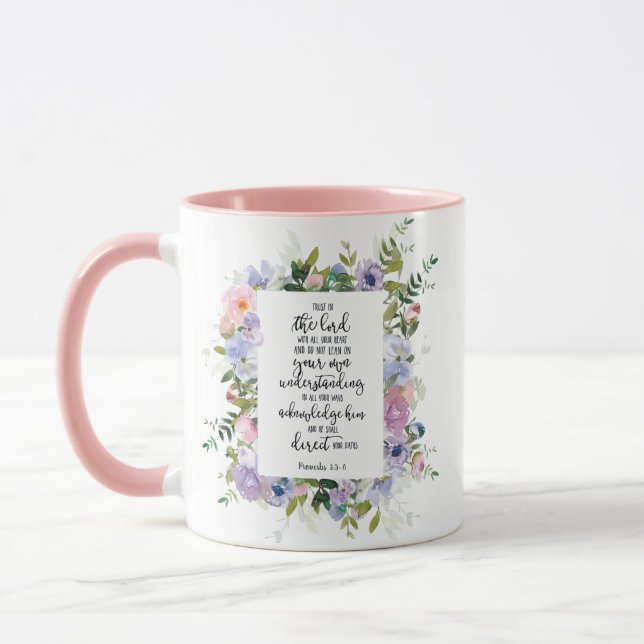 Trust in the Lord floral   Mug (Left)