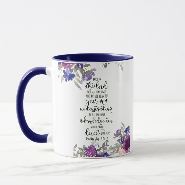 Trust in the Lord floral   Mug (Left)