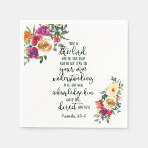 Trust in the Lord floral   Napkin