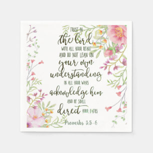 Trust in the Lord floral Napkin