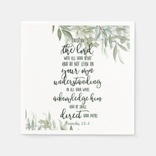 Trust in the Lord floral  Napkin