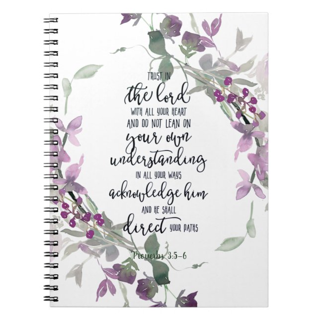 Trust in the Lord floral  Notebook (Front)