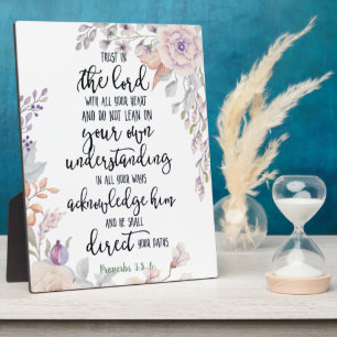 Trust in the Lord floral Plaque